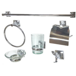 SET BAÑO 6 PZAS. ACERO INOX.