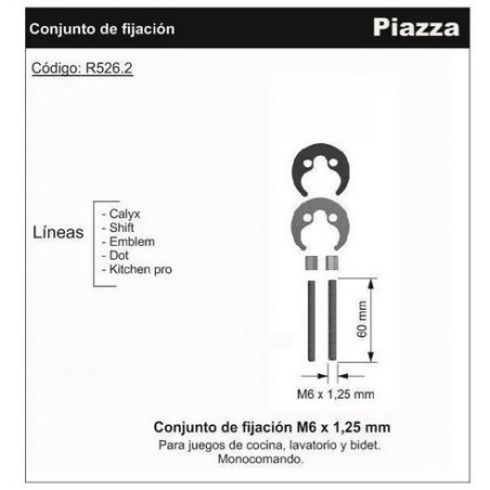 SET FIJACION MONOC.M8x1.25